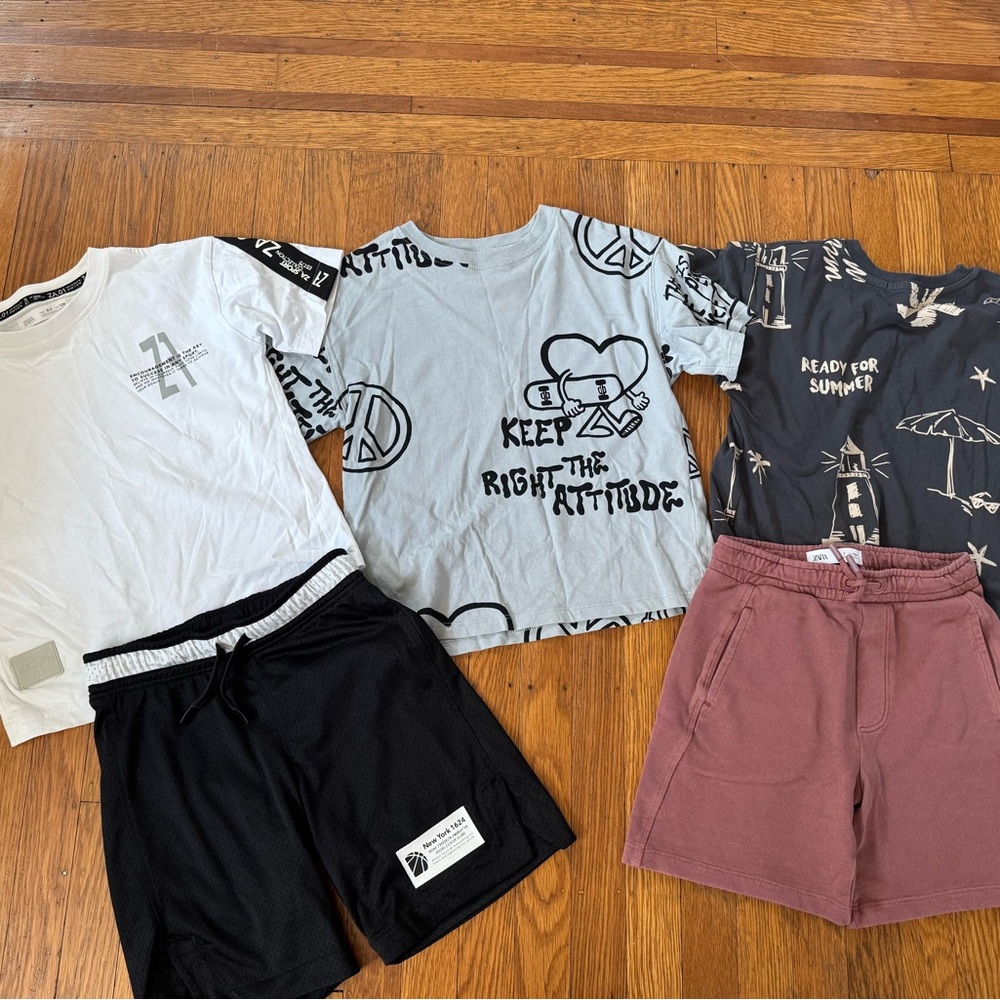 Zara Boys Graphic T-Shirts and Shorts Set